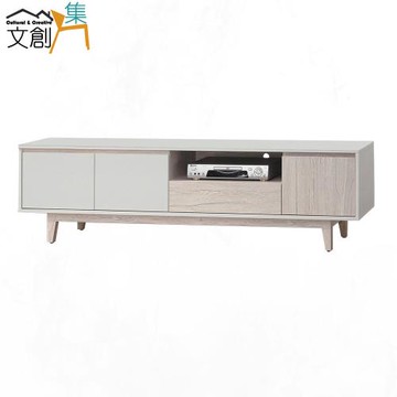 文創集 卡地6.1尺三門單抽電視櫃/視聽櫃