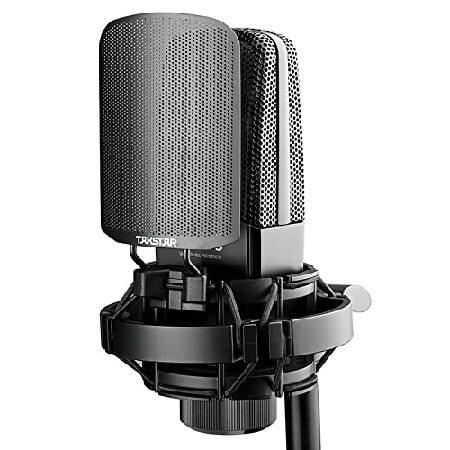 TAKSTAR Recording Microphone with 34mm Large Gold Plated Diaphragm, TAK45 XLR Condenser Microphone, Shock Mount, and Windscreen for Studio Broadcastin