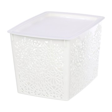 KEYWAY 聯府 每日收納籃 附蓋  180 x 280 x 138mm  白色  1個