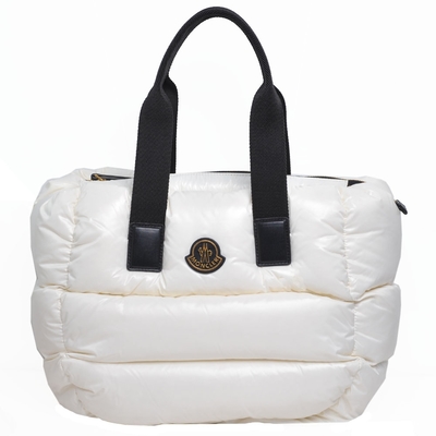 MONCLER CARADOC Bag 經典品牌LOGO圖騰尼龍托特包(白色)