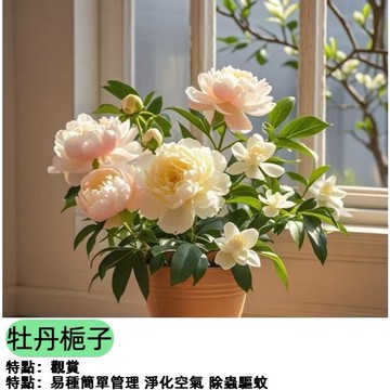 佳美 現貨 新品牡丹梔子（50粒）濃香型 四季開花卉室內庭院綠植桌面盆栽淨化空氣 花期長達280天 多年生