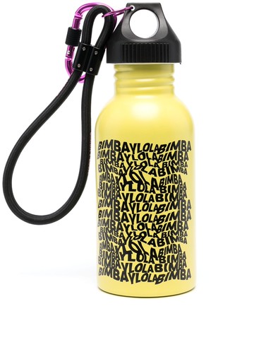 Bimba y Lola - logo-print stainless steel bottle - women - Aluminium/Polyester/Polypropylene - One Size - Yellow