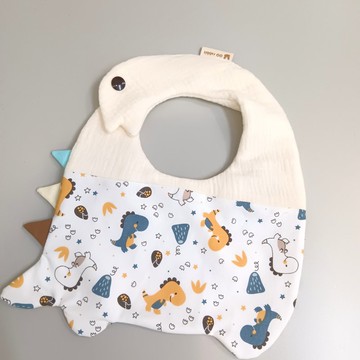 恐龍寶貝。恐龍造型圍兜 (可繡名字)