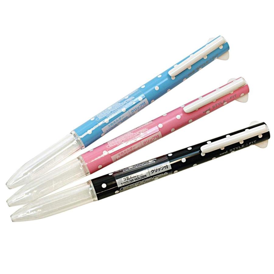 uni MITSUBISHI PENCIL ユニ 三菱鉛筆 スタイルフィット STYLE-FIT 3色ホルダー クリップ付 ドットブルー UE3H-208 × 10本