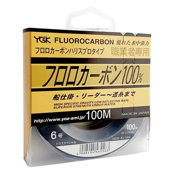 YGK FLUOROCARBON 釣魚線 100% 碳纖 6號 100M 日本製  碳纖線  1個