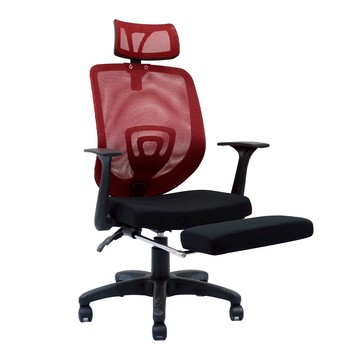 台灣製造 SGS認證 拉丁 透氣辦公椅-紅（48*64*124cm）_廠商直送