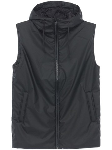 Rains - Lohja hooded vest - unisex - Nylon/Recycled Polyester/Polyester/Polyurethane - L - Black