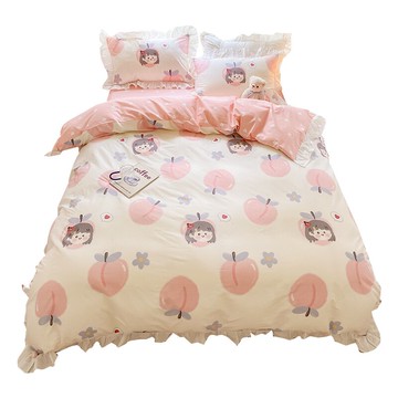 南極人ins公主純棉床上四件套100全棉兒童宿舍床單被套床品三件套