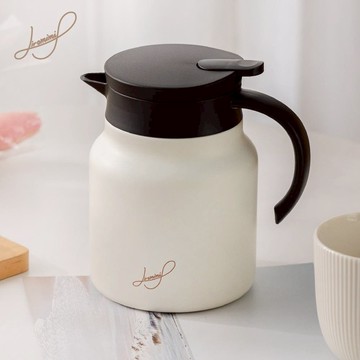 Hiromimi 不鏽鋼內瓷真空保溫壺1000ml-輕甜奶油