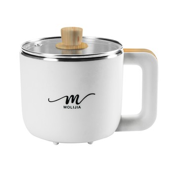 限量福利品-M19 雙層防燙不鏽鋼快煮美食鍋1.2L-木紋款【MOLIJIA 魔力家】(BY011019)