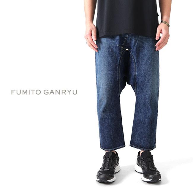 GANRYU グレー サルエルパンツ Sサイズ ペンキ加工