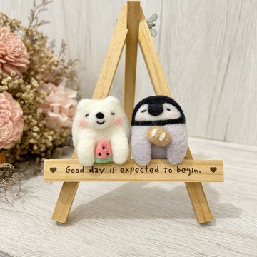 口袋小動物  白熊 小企鵝  羊毛氈別針 胸針 療癒 送禮