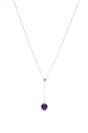 【聖誕禮物】【畢業禮物】紫色虎眼石S925純銀鋯石項鍊項鏈