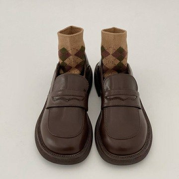 厚底樂福鞋女2022jk鞋子百搭學院英倫風棕色復古單鞋瑪麗珍小皮鞋