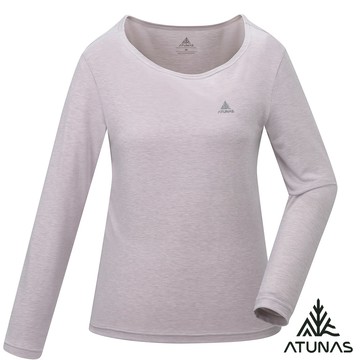 【ATUNAS 歐都納】女款石墨烯抑菌蓄熱圓領內著衣A1UCGZ05W粉膚
