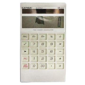 CATIGA 12位數薄型大太陽能計算機 型號 DS-2233LA  白色  1個