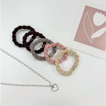 【SKART現貨5色新品】質感彈力加粗麻花毛巾髮圈🔥髮飾 髮圈 素色綁髮髮飾皮筋 綁馬尾髮繩 頭繩 編織髮圈 造型髮束