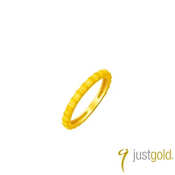 【Just Gold 鎮金店】稜合 TrioLink -縷光 黃金戒指