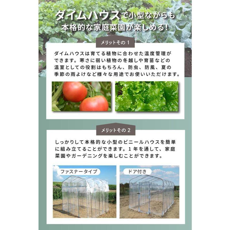 daim 夏は雨よけ,冬は保温で一年中使える ダイムハウス 2坪用 家庭用 温室ハウス 家庭用温室ハウス 小型ハウス 温室 ビニール温室 簡