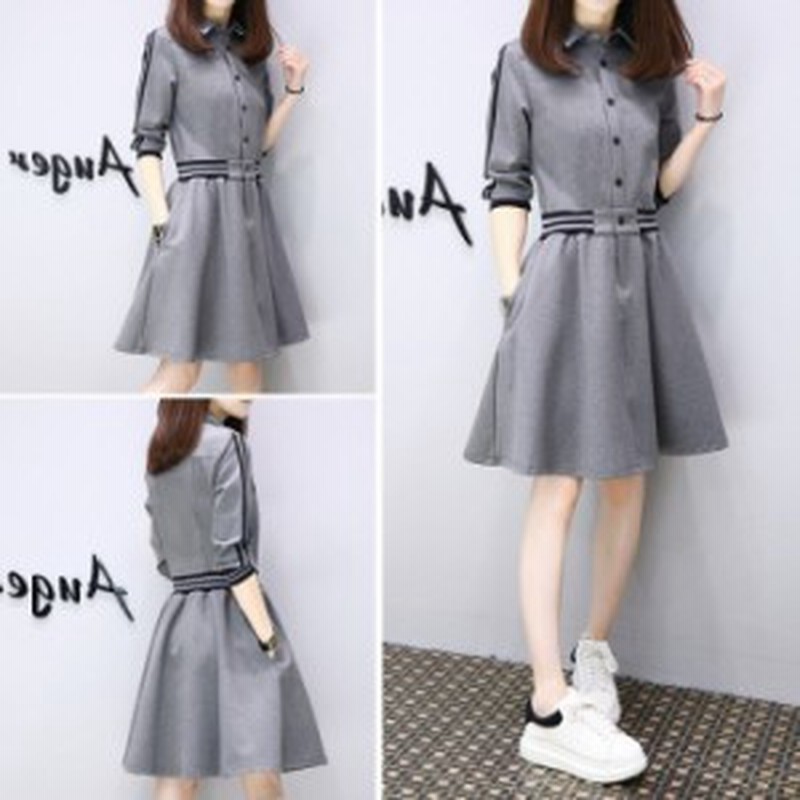 レディース 19 春 長袖ワンピース ショットワンピース 大きいサイズ 細身 可愛い 流行 19we027 通販 Lineポイント最大1 0 Get Lineショッピング