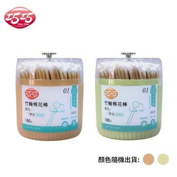 【巧巧】蘑菇/螺旋頭竹軸棉花棒(180支/盒)x2盒