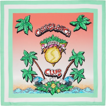 Casablanca 绿色 & 红色中号 Tennis Club 方巾