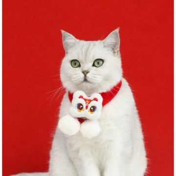 【寵愛毛宅】寵物新年球球圍巾 寵物新年項圈 寵物保暖圍巾 貓咪新年圍巾 狗狗新年圍巾 恭喜發財 福字刺繡 新年裝扮 寵物過年圍巾 過年必備