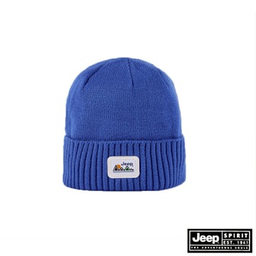 JEEP 山形品牌LOGO亮彩毛帽-藍色