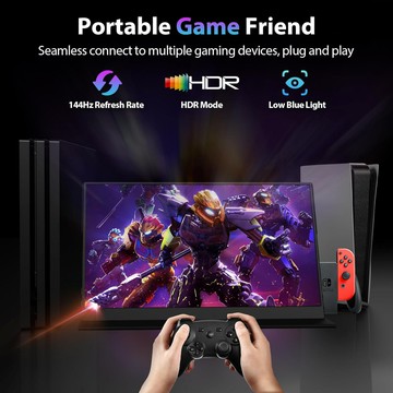 16.1英寸2.5K便攜顯示器144hz副屏筆記本電腦擴展屏swith外接屏{鑫弘-3C數碼}可開發票