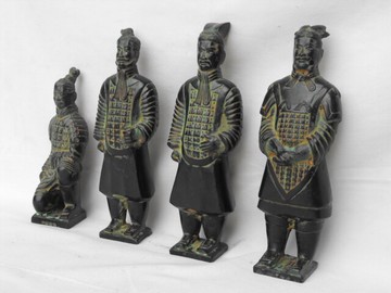 dleisea青銅器兵馬俑一套 鎮宅客廳博古架裝飾品仿古擺件工藝品