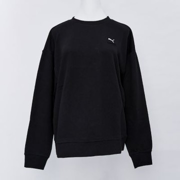 Puma 基本系列 ESS Elevated 女款 黑色 運動 休閒 大學T 圓領 歐規 長袖 68501701