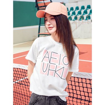 印花字母寬松上衣ins春夏短袖T恤
