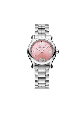 Chopard - Happy Sport 30mm - women - stainless steel/Diamond/Sapphire Crystal - One Size - Pink