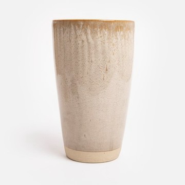 德國ASA陶瓷花器24cm 亮釉米灰