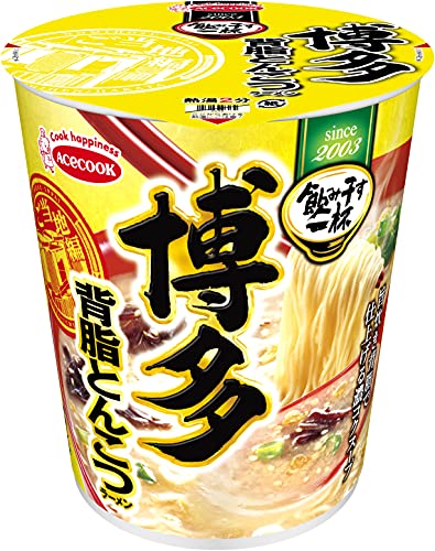 エースコック タテ型 飲み干す一杯 博多 背脂とんこつラーメン 66g 12個