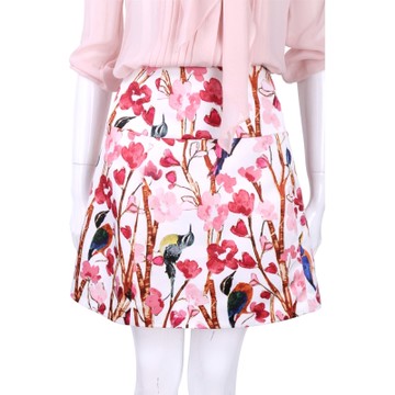 BLUGIRL 粉紅色印花圖樣拼接短裙