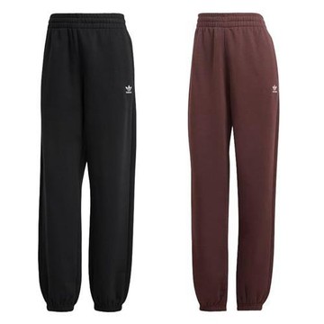 Adidas 女裝 長褲 口袋 寬鬆 棉 黑/咖啡【運動世界】IA6437/IJ9810