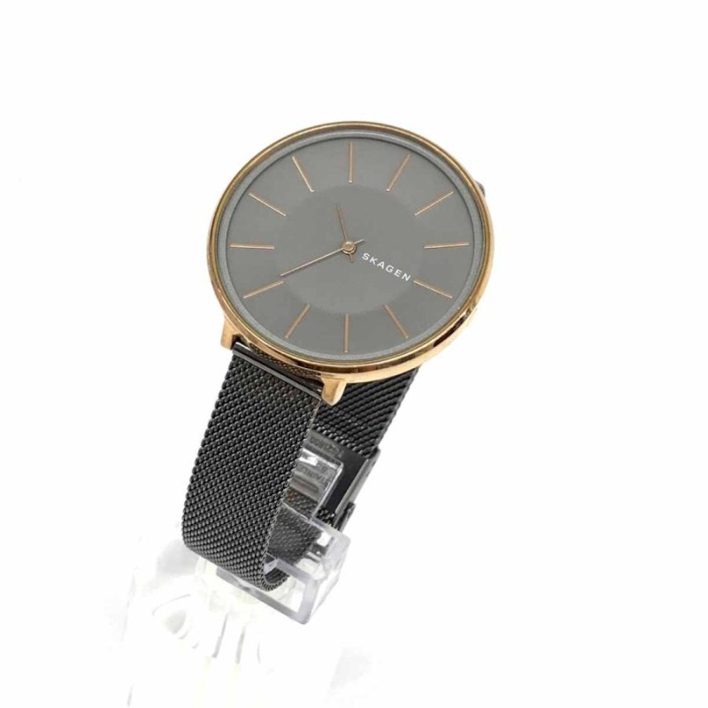 Skagen スカーゲン 腕時計 良好 クオーツ ゴールドカラー×グレー