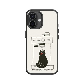iPhone 16 SolidX 黑 - ilovedoodle (Lim Heng Swee) - Coffee Cat: 多點濃縮，少點憂鬱
