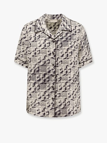 Silk shirt with pixelated logo print - TORY BURCH - gender_Woman