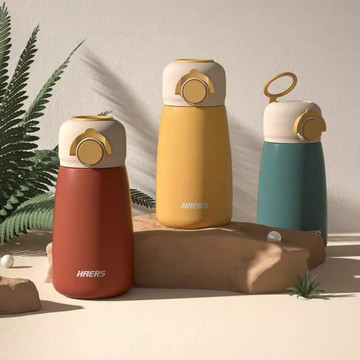 彈跳保溫杯 保溫水壺 不鏽鋼保溫杯 保溫杯304不鏽鋼女士學生便攜小巧彈跳蓋高顏值水杯子客製『xy17334』