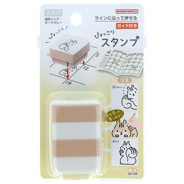 可愛動物三連拍浸透印章-3入組