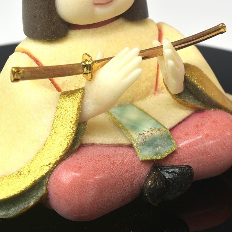 趣楽】 珊瑚彫刻界の名工 前川泰山作 「すこやか童子」 本体高さ９ｃｍ