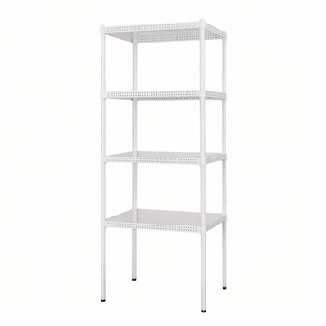 dayneeds 日需百備 極致美學烤漆架 沖孔鐵架 收納層架 展示架 層架 鐵架 含圍籬三組 1個  白色  60 x 45 x 150cm  4層