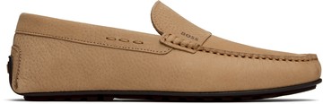 BOSS 驼色 Logo Embossed Faux-Suede 乐福鞋
