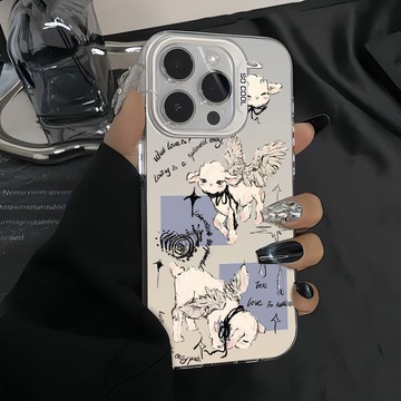 免運+隔日🚚元氣手機殼 天使翅膀小羊 適用於蘋果17promax 16Pro 15plus 14 13 12 11防摔