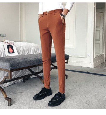 FINDSENSE品牌 秋冬季 新款 日本 男 高端  簡約 商務 休閒 百搭 修身 小腳褲 長褲 潮流褲子