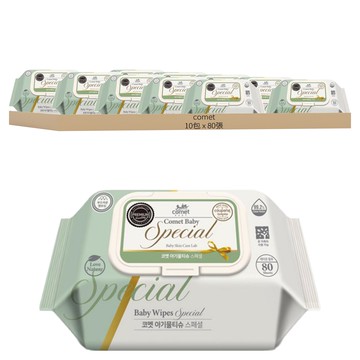 comet Baby Special系列 嬰幼兒濕紙巾 掀蓋式 加厚型  80張  10包