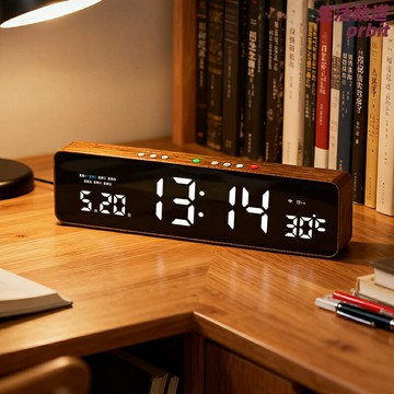 【WiFi自動對時】桌面時鐘 鬧鐘 電子鐘 數字鐘 檯鐘 靜音走時 大屏夜光 客廳電視櫃 床頭書房 簡約擺件