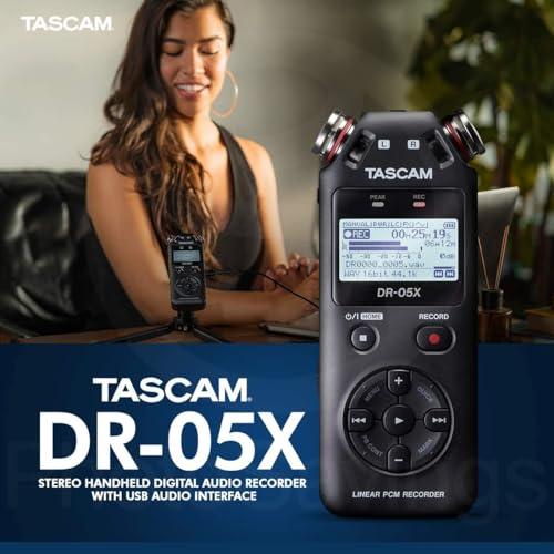 Tascam DR-05 X 2-Input 2-TrackポータブルステレオハンドヘルドデジタルオーディオレコーダーUSBオーディオインターフェイス付き (ブラック)  XPIX Lavマイ